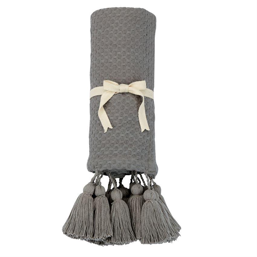Basketweave Throw | Gray