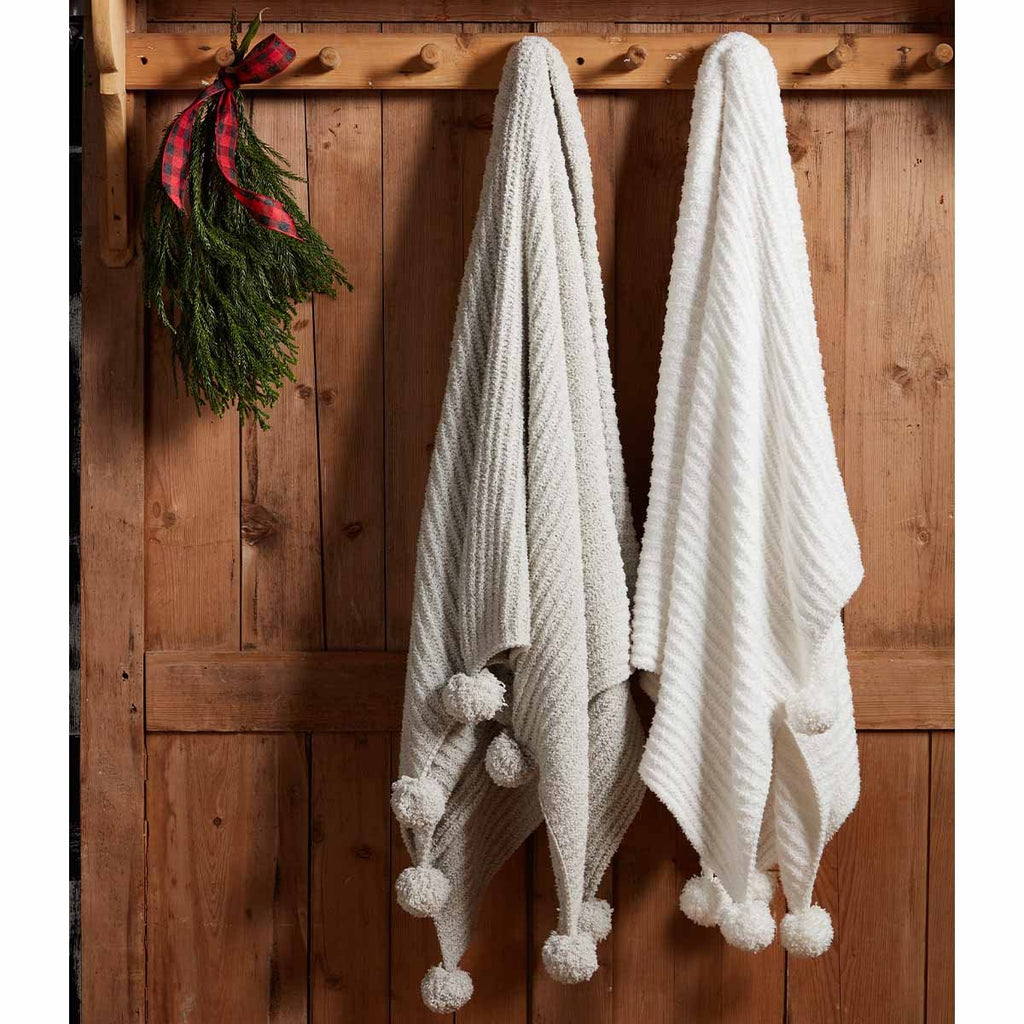 Chenille Pom Blankets