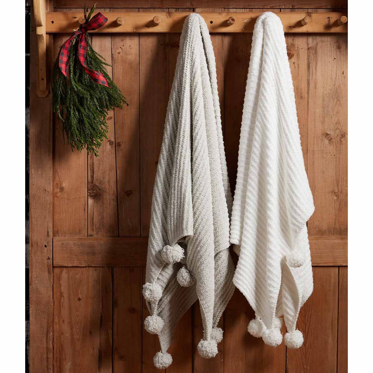 Chenille Pom Blankets
