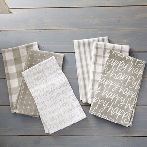 Happy White DIsh Towel Set