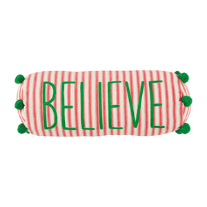 Believe Striped Bolster Pillow