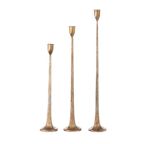 Distressed Gold Finished Candlesticks