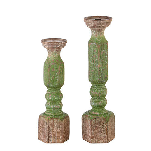Distressed Wood Embossed Candleholder