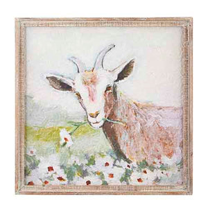 Goat & Flowers Framed Art