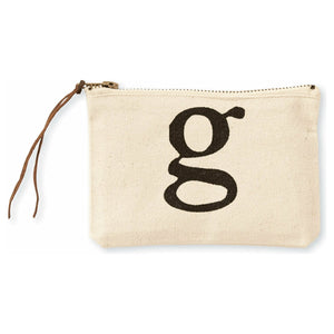 "g" Initial Canvas Cosmetic Pouches