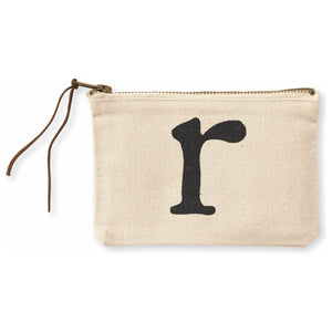 "r" Initial Canvas Cosmetic Pouches