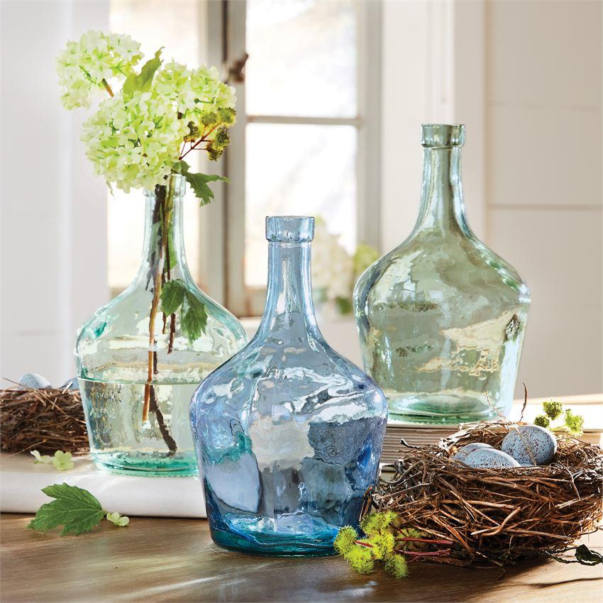 Aegean Blue Long Neck Glass Bottle