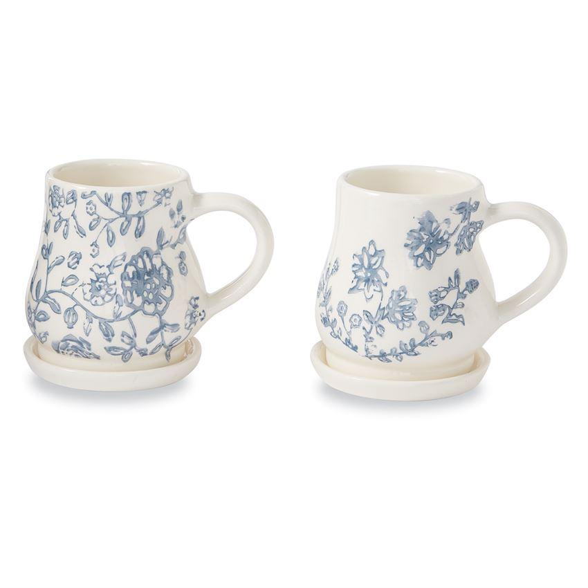 Floral Stamped Mug Sets