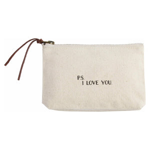 "P.S. I LOVE YOU." Canvas Cosmetic Bag