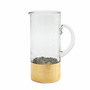 Gold Hammered Glass Pitcher