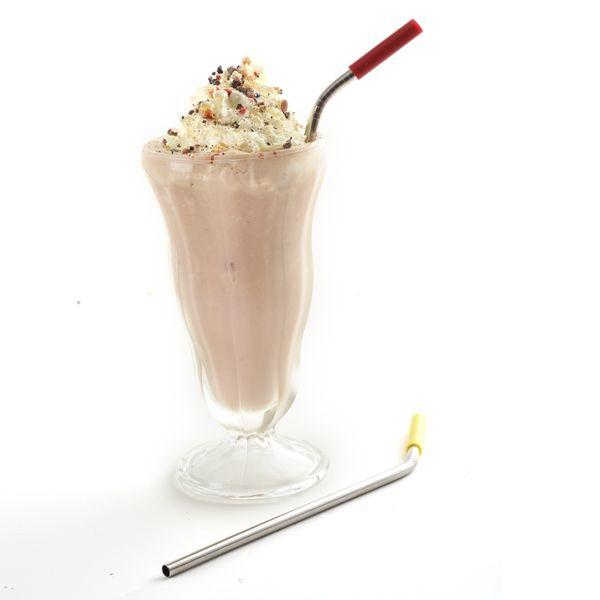 S/4 Stainless Steel/Silicone Tipped Drinking Straws w/Cleaning Brushes