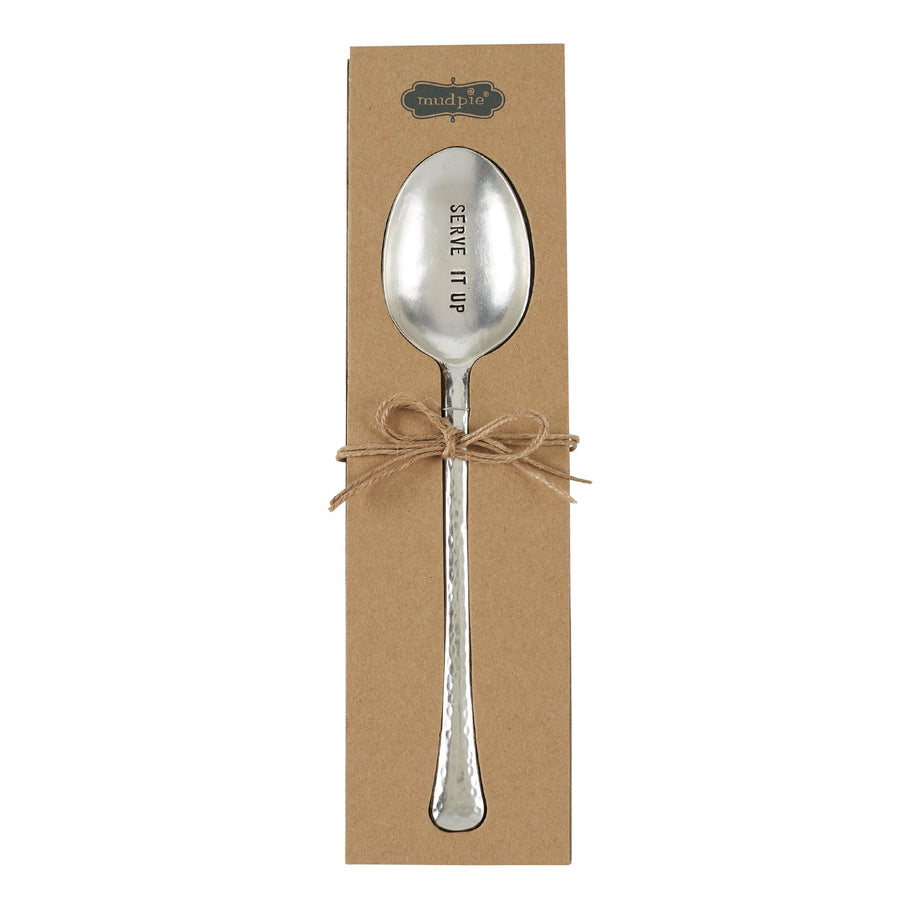 Serve It Up Hammered Silver Circa Serving Spoon