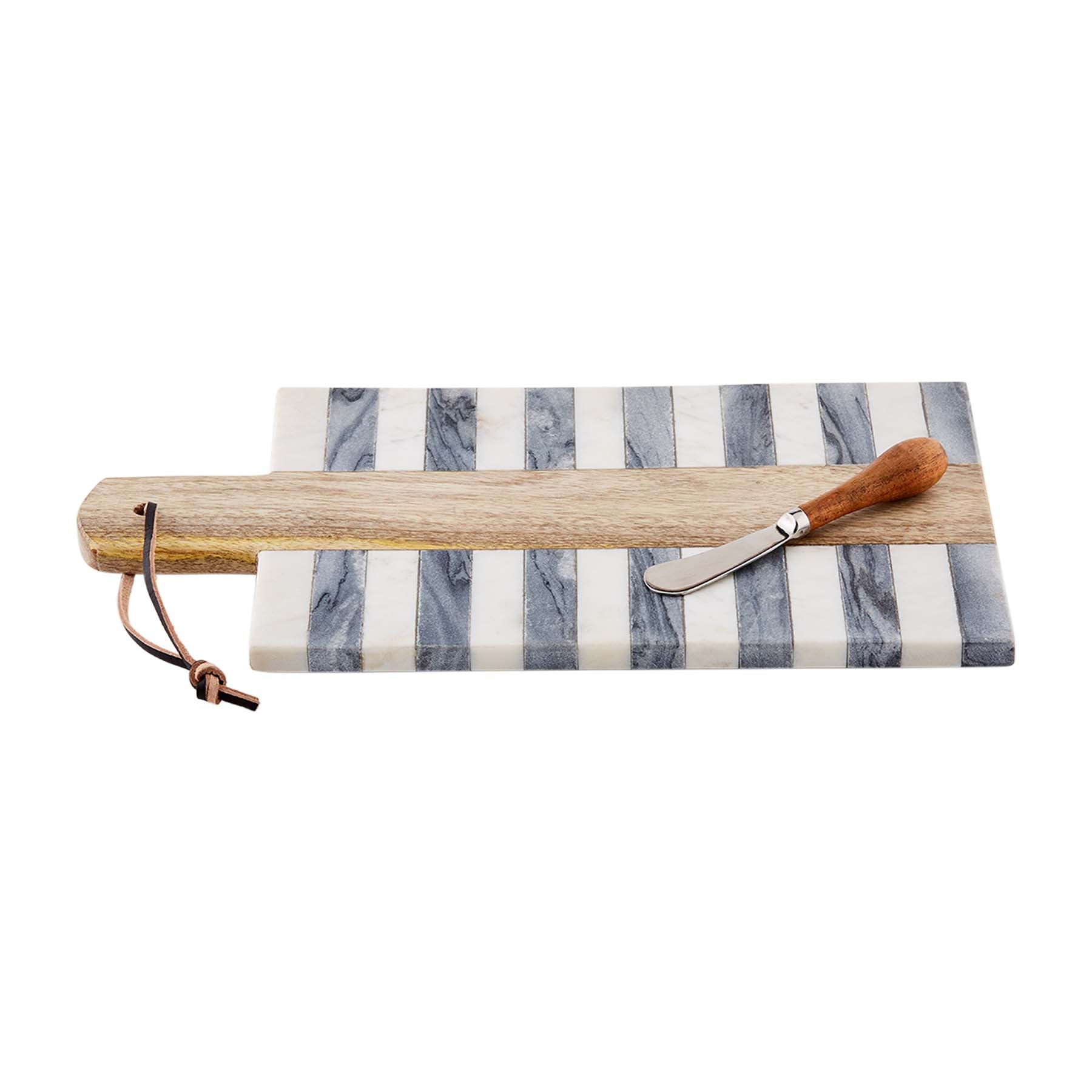Striped Marble & Wood Board Set