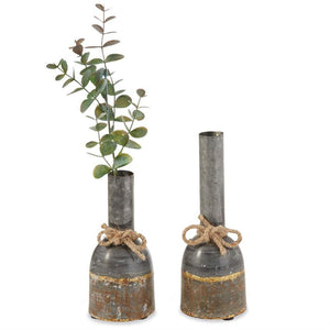 Distressed Tin Bud Vases