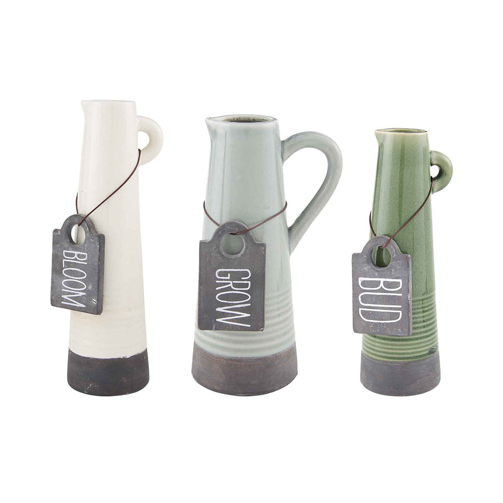 Crackle Glaze Tag Pitcher Vases