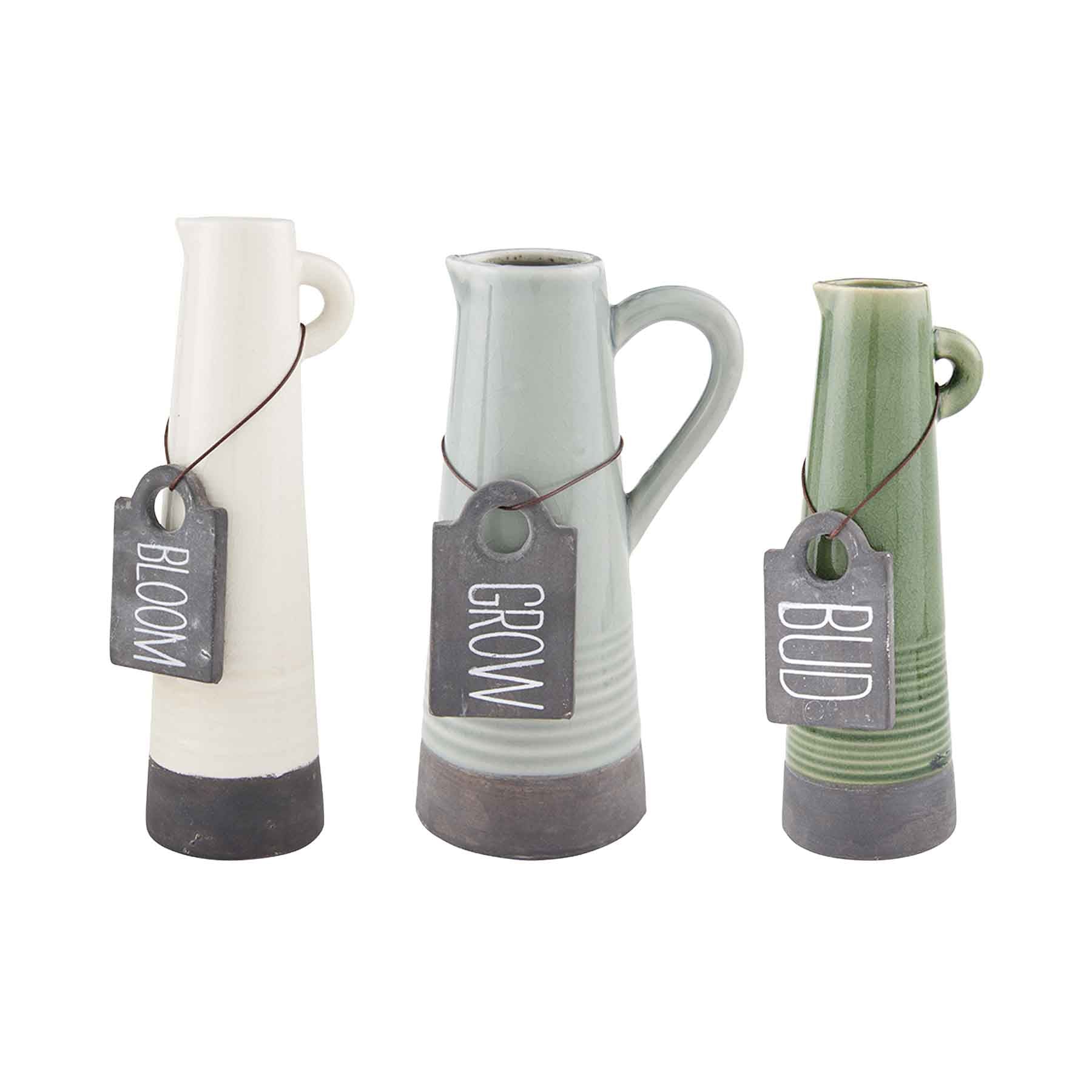 Crackle Glaze Tag Pitcher Vases