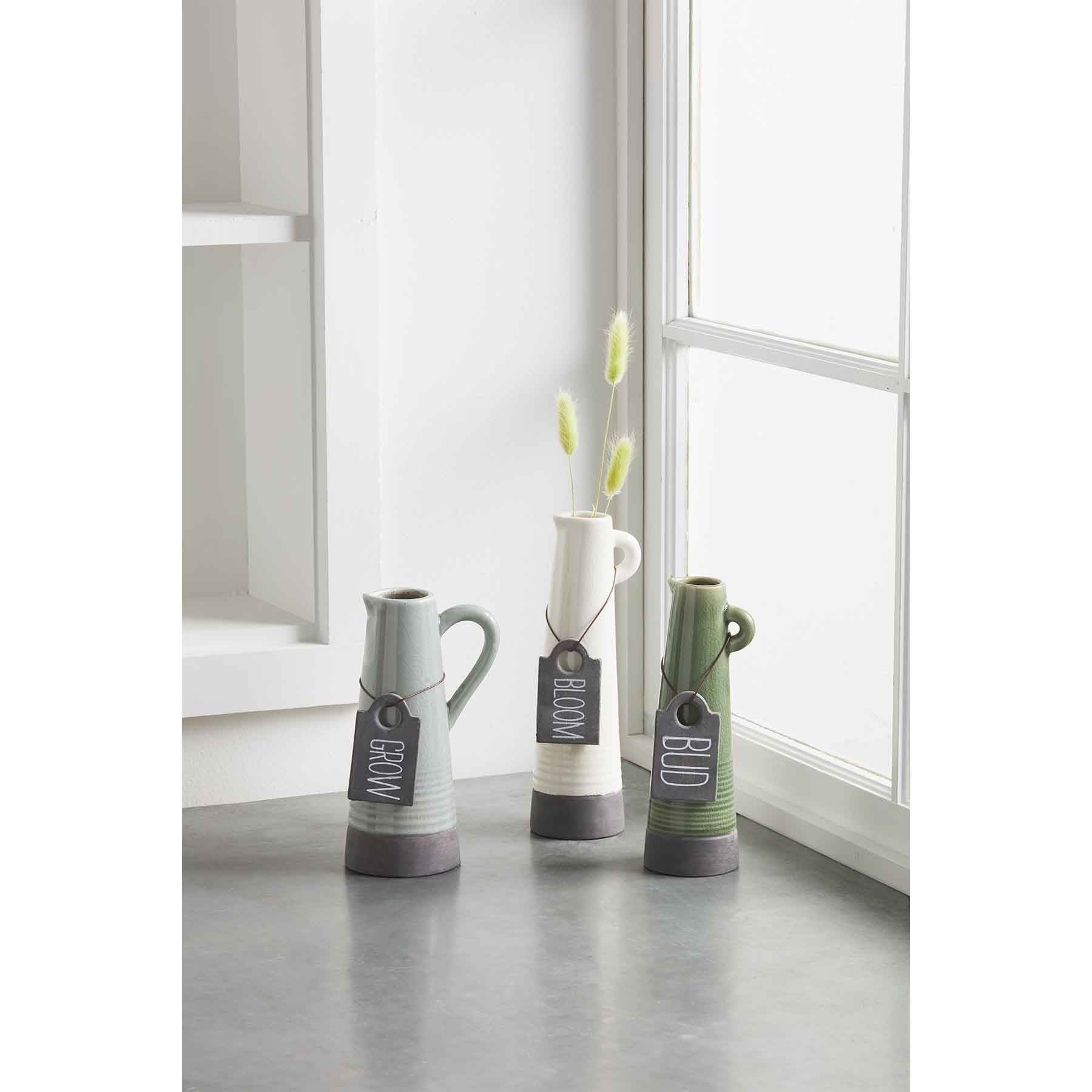 Crackle Glaze Tag Pitcher Vases