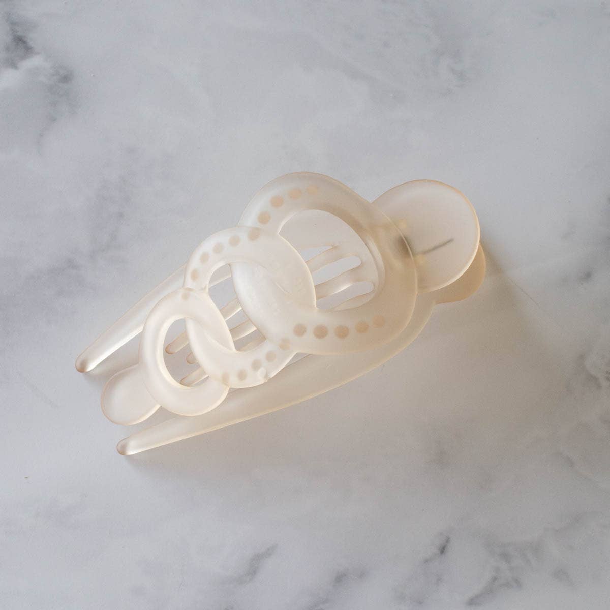 Hair Claw Clip | 3 O Rings | Ice Beige