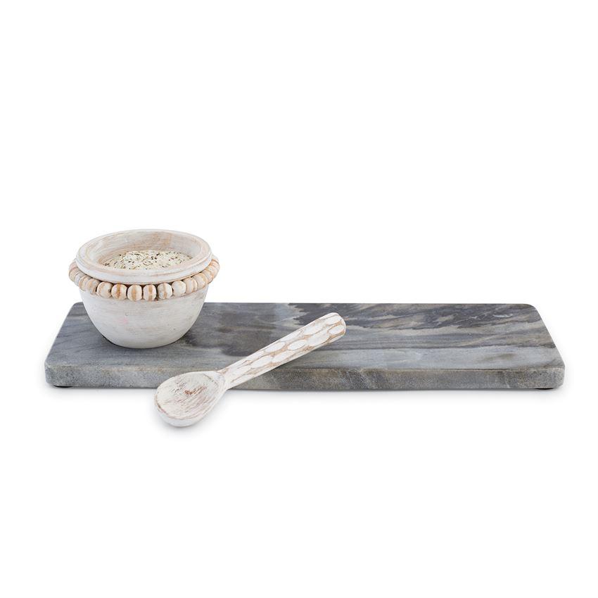 Marble & Wood Serving Board Set