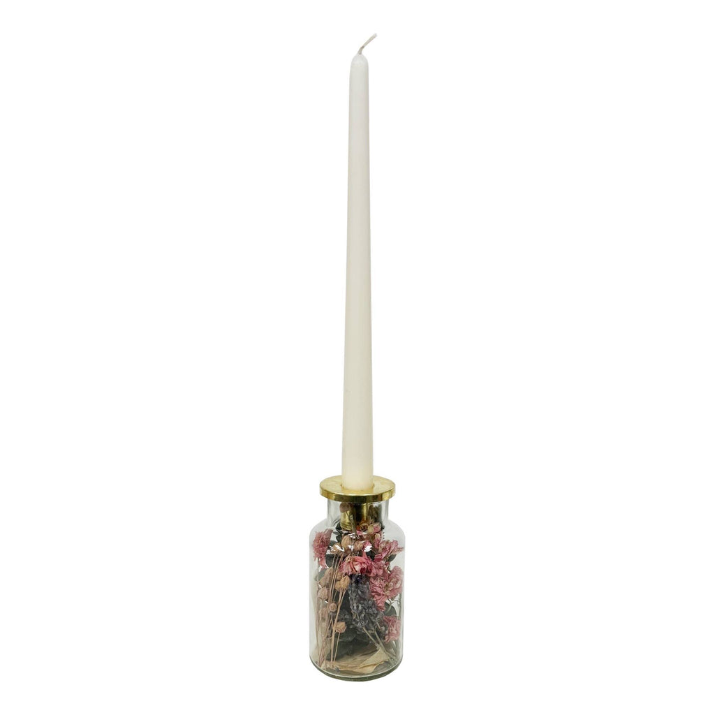 Botanical Taper Candle Holder: Stout Shape | Lavender Fields