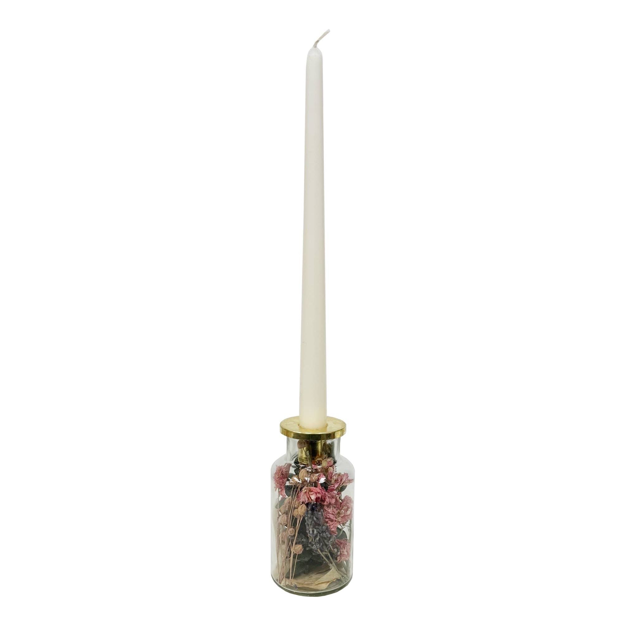 Botanical Taper Candle Holder: Stout Shape | Lavender Fields