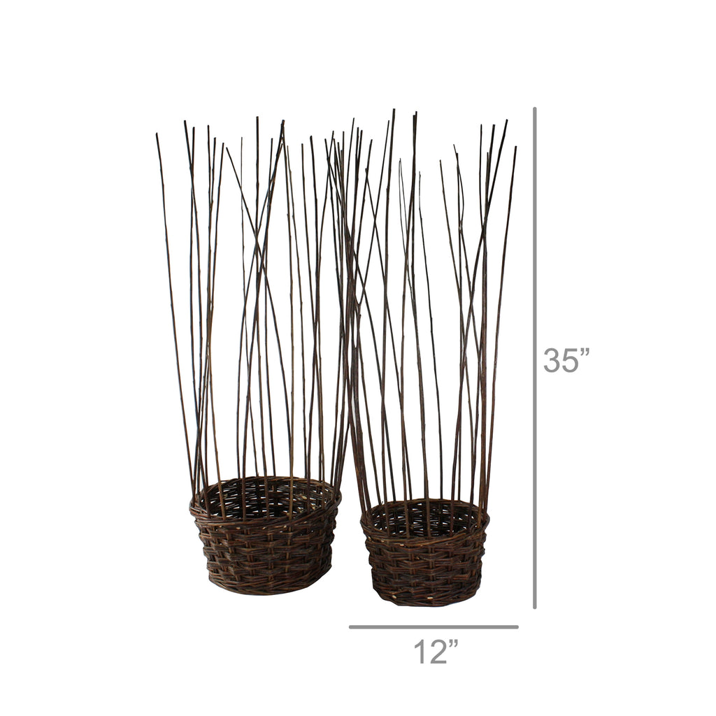 Willow Gathered Baskets | Natural