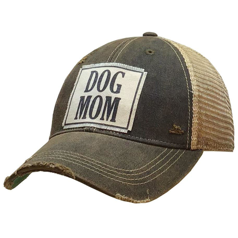 "Dog Mom" Distressed Trucker Cap