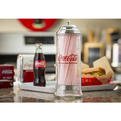 Glass Straw Dispenser w/Straws