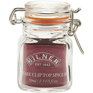 Square Clip Top Glass Spice Jar