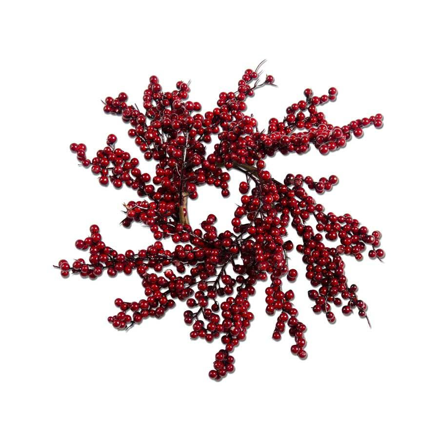 Mini Red & Burgundy Berry Candle Ring