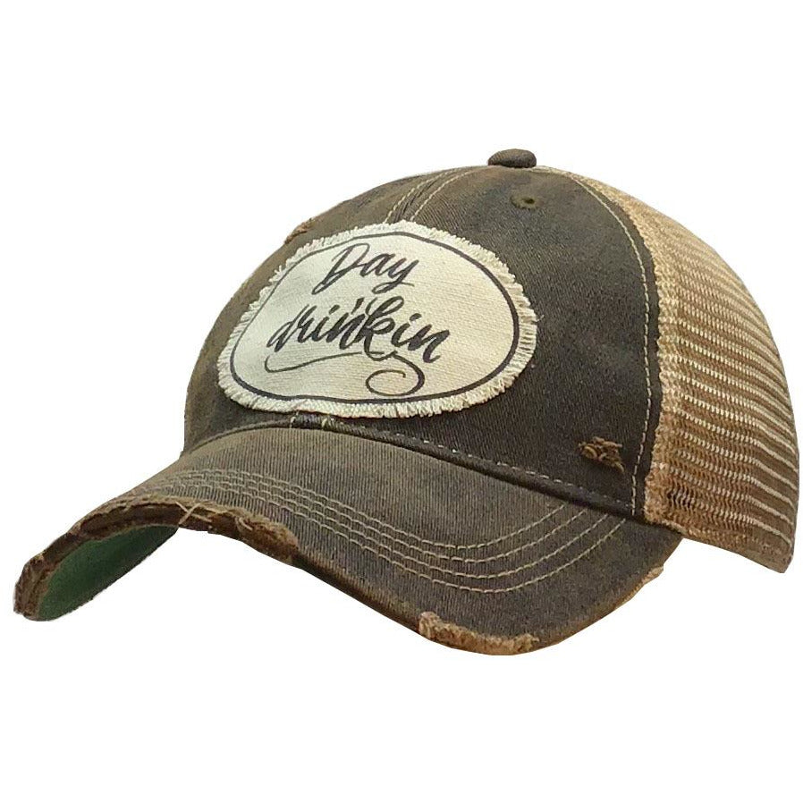 "Day Drinkin'" Distressed Trucker Cap