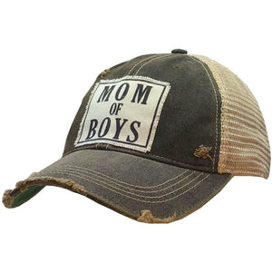 "Mom of Boys" Distressed Trucker Cap