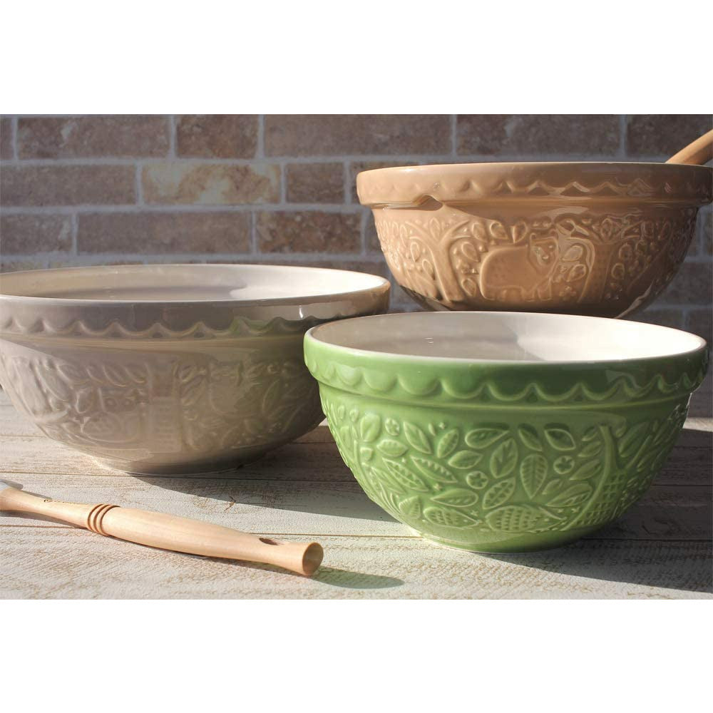 Mason Cash In The Forest S18 Owl Embossed Mixing Bowl | 2.85 Quart | Made In Portugal