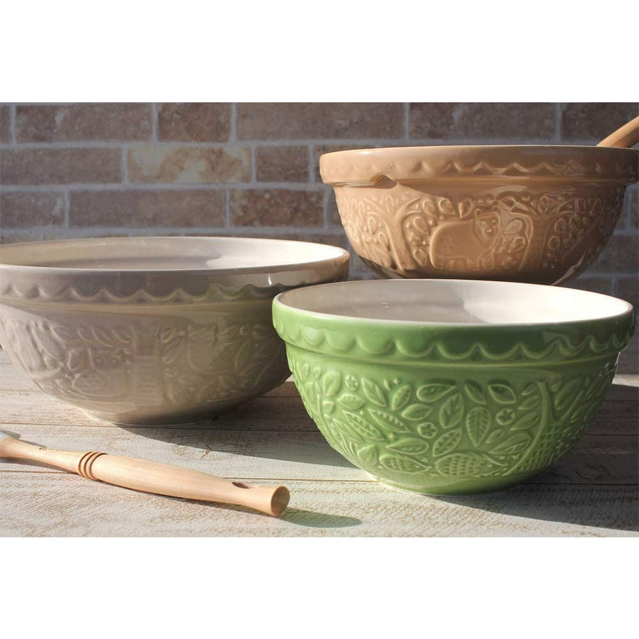 Mason Cash | In the Forest | Bear Embossed Mixing Bowl | Beige - 2.15 Quart (S24)