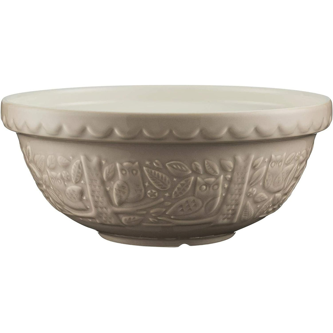 Mason Cash | In the Forest | Owl Embossed Mixing Bowl | Stone - 2.85 Quart (S18)