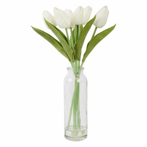 White Tulip Bundle with Vase