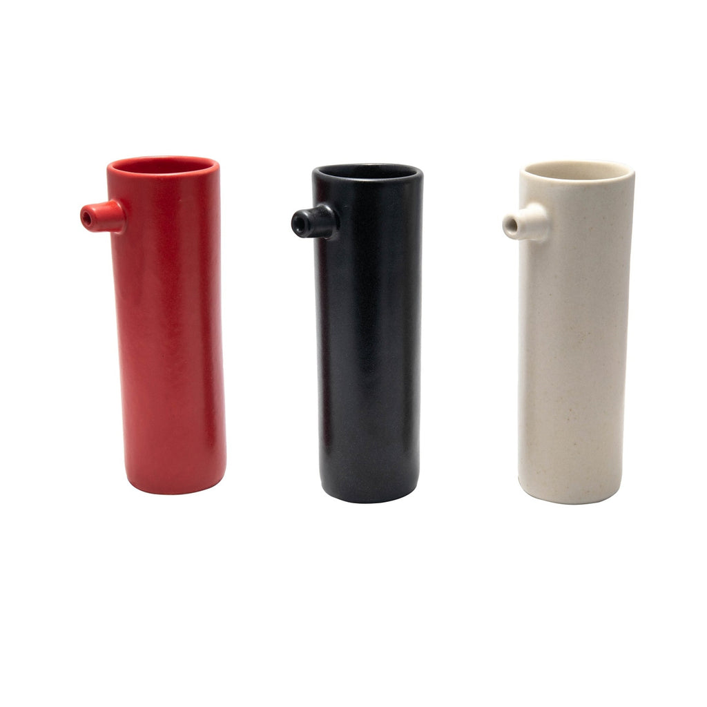 Black Ceramic Vase w/Spout