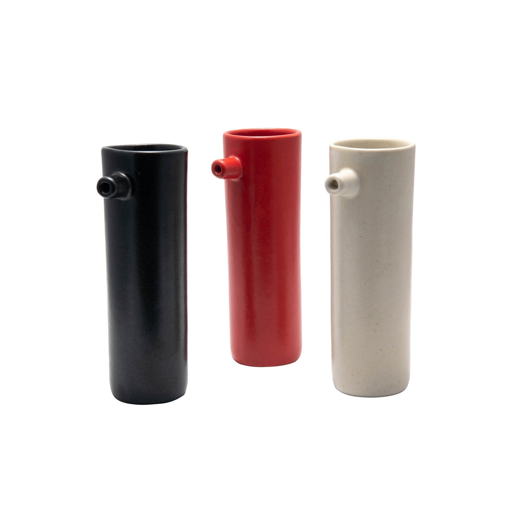 Black Ceramic Vase w/Spout