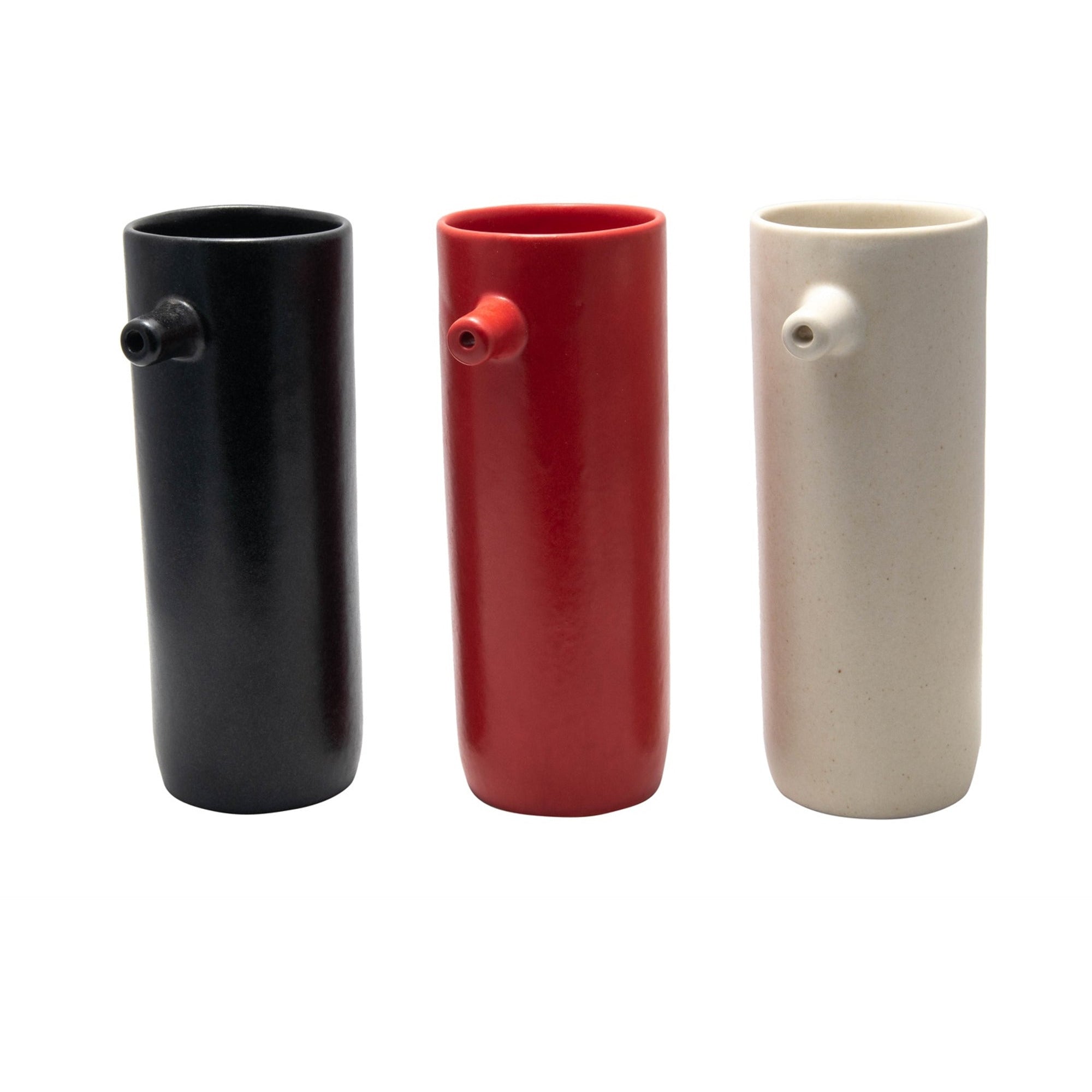 Black Ceramic Vase w/Spout