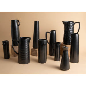 Black Ceramic Vase w/Spout