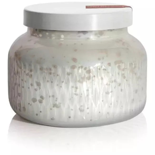 CB White Mercury Glass Etched  Signature Jar