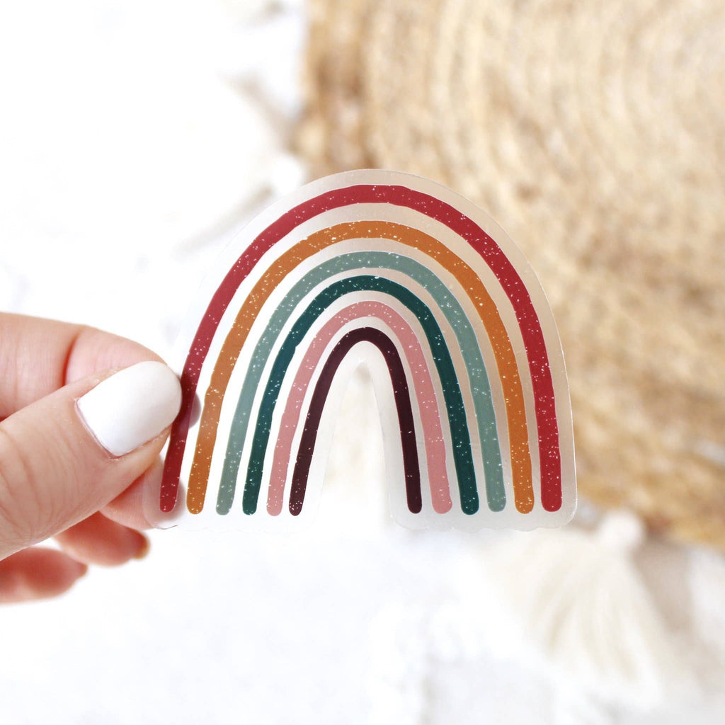 Clear Jewel Tone Rainbow Sticker,