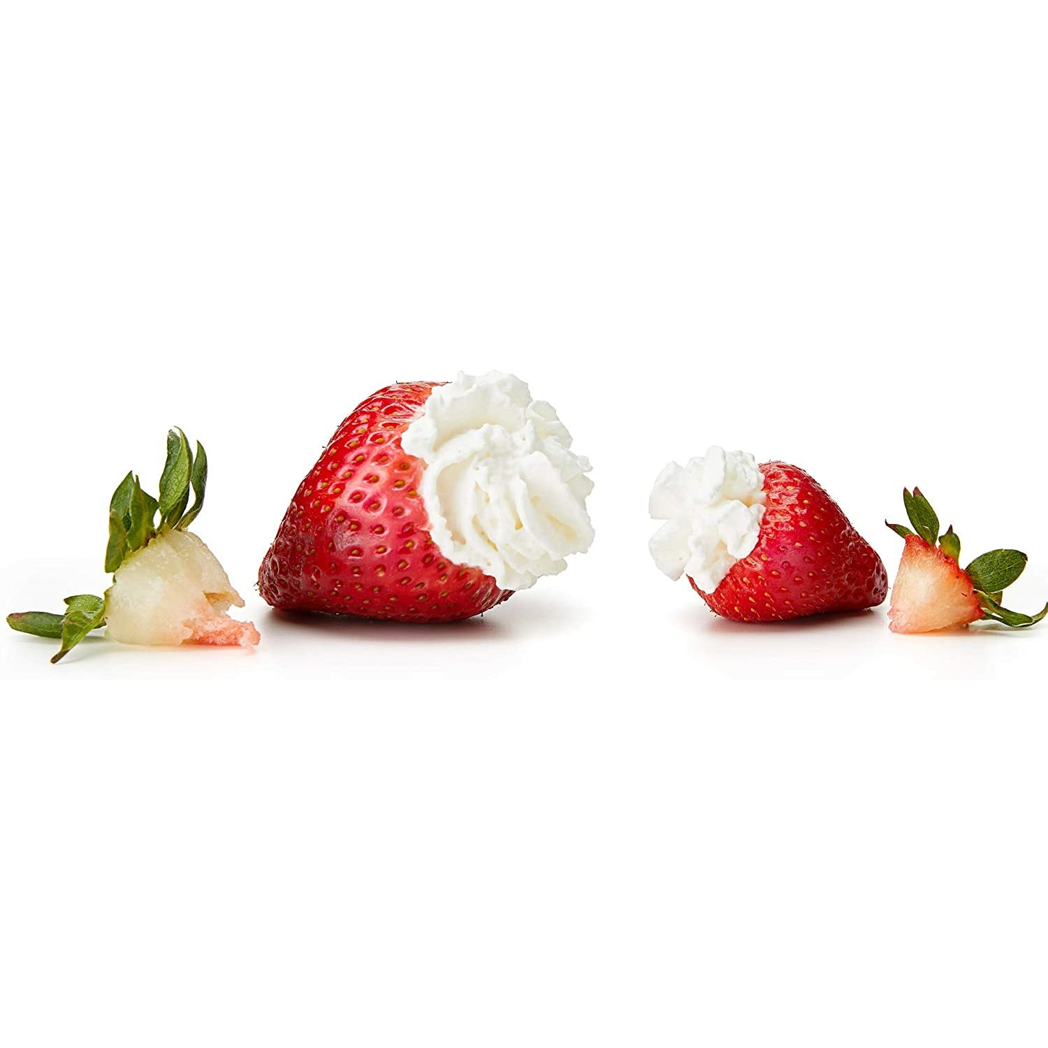 De-stem strawberries with the metal strawberry huller