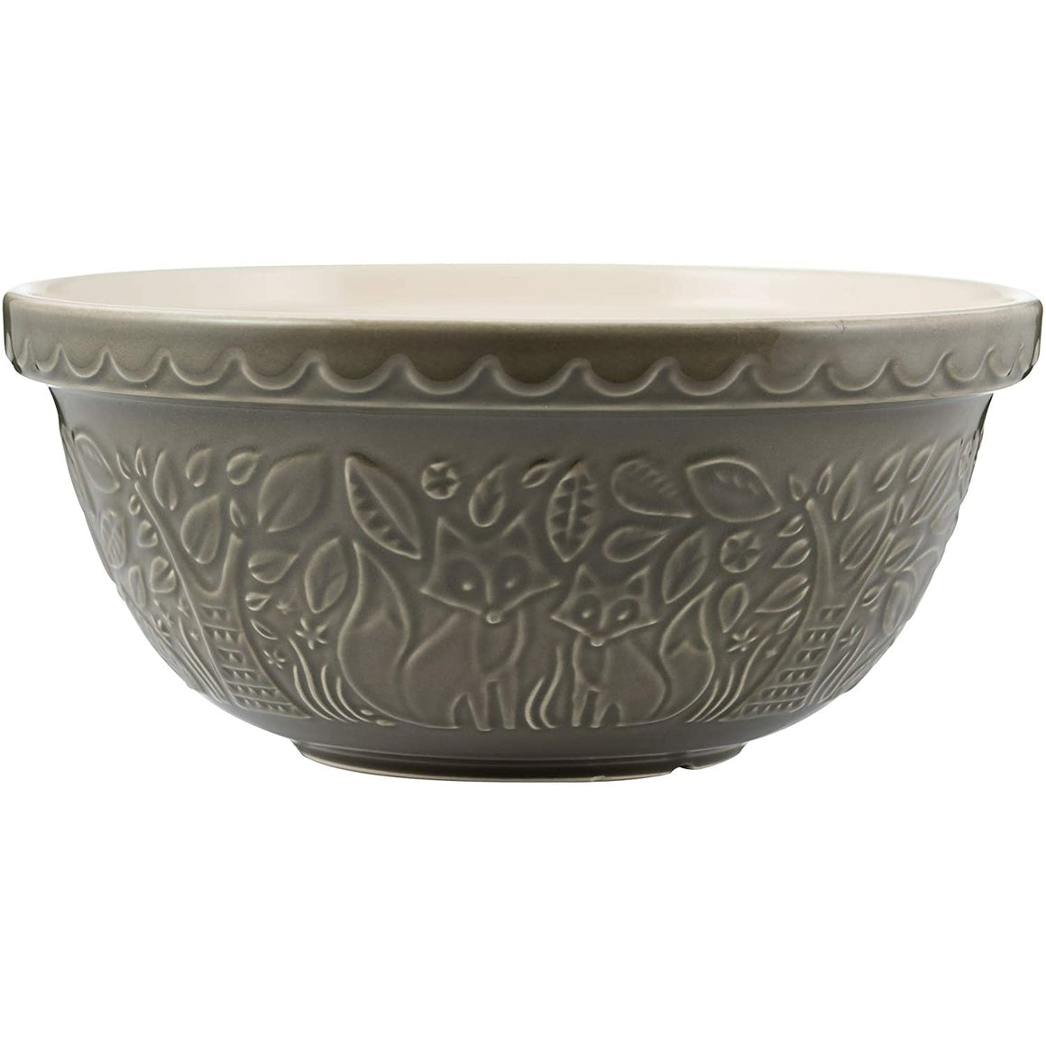 Mason Cash | In the Forest | Fox Embossed Bowl | Grey - 4.25 Quart (S12)