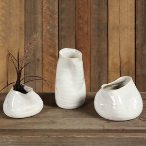Canyon Fancy White Small Ceramic Vase