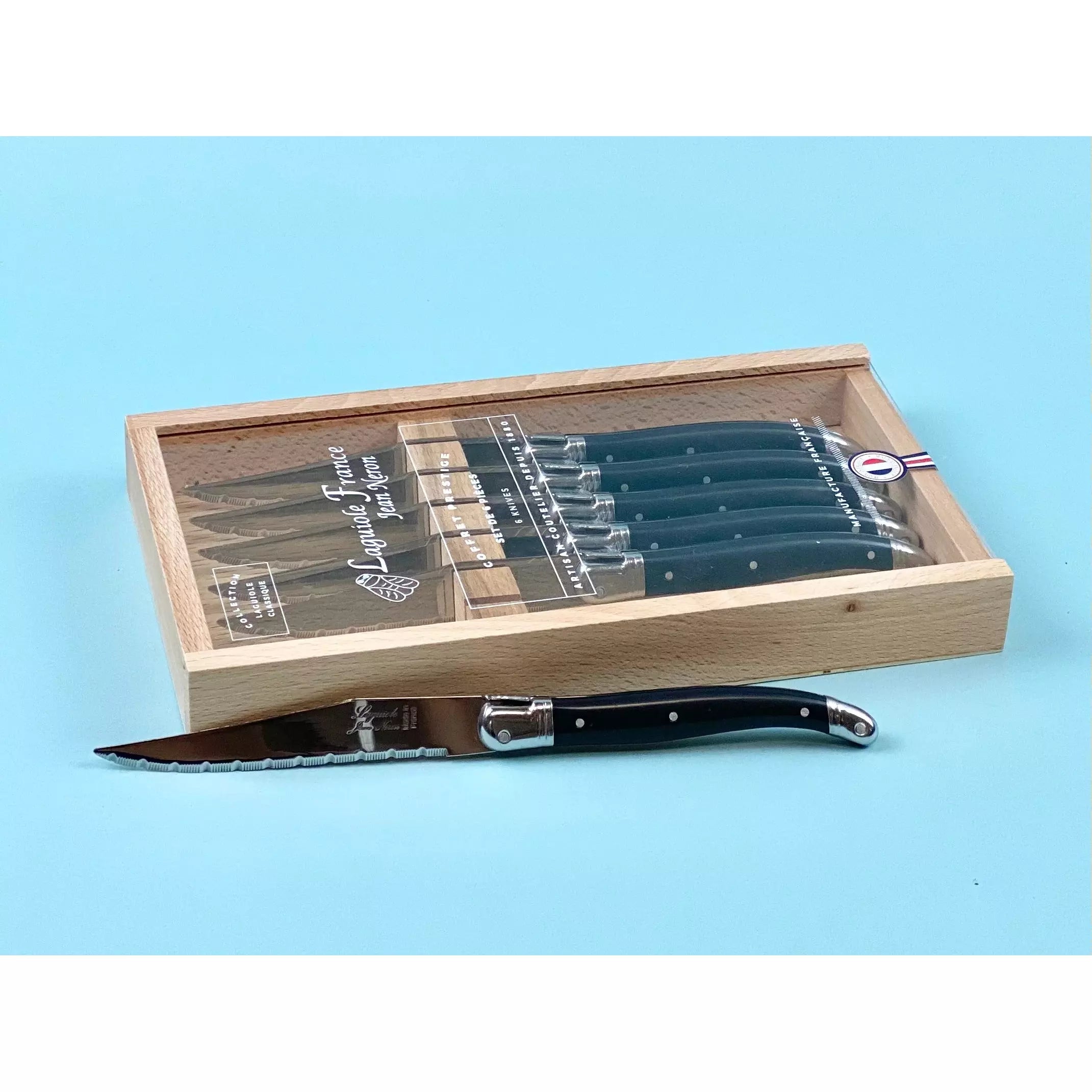 S/6 Laguiole Stainless Steel Knives | Black