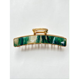 Hair Claw Clips | Marble Green | Large
