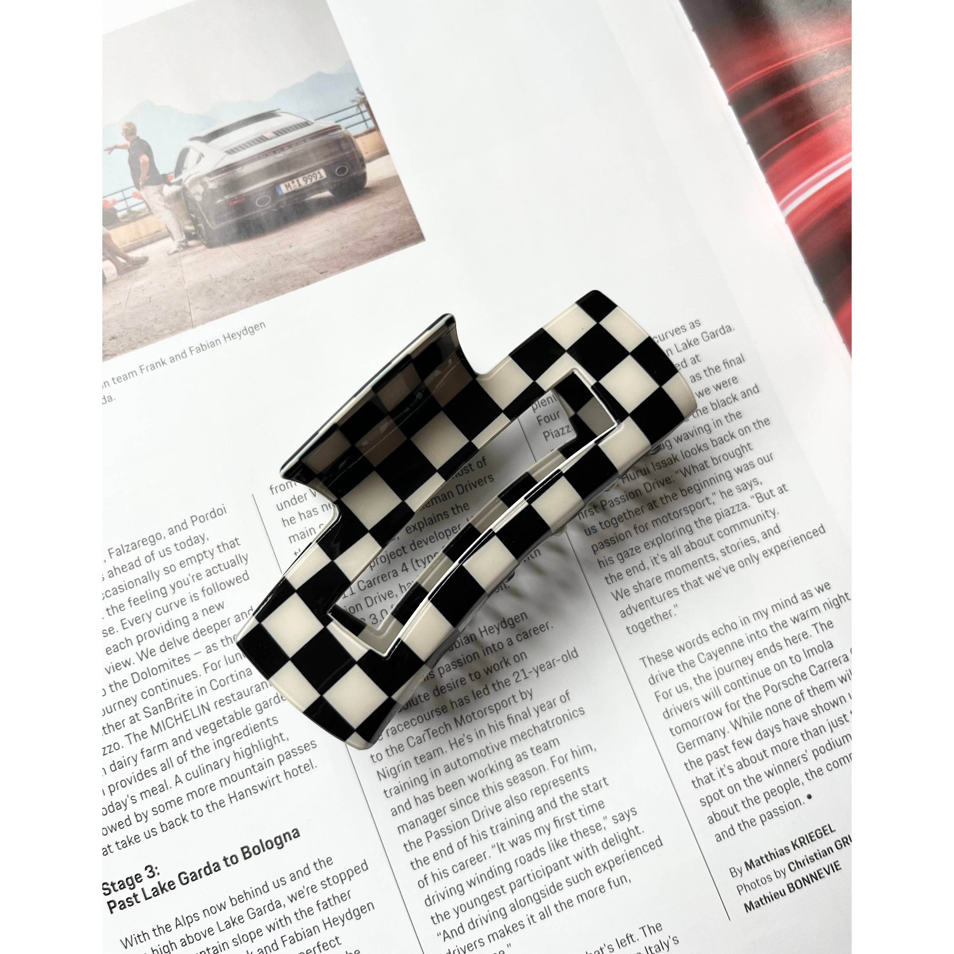Hair Claw Clips | Checkered  | Large
