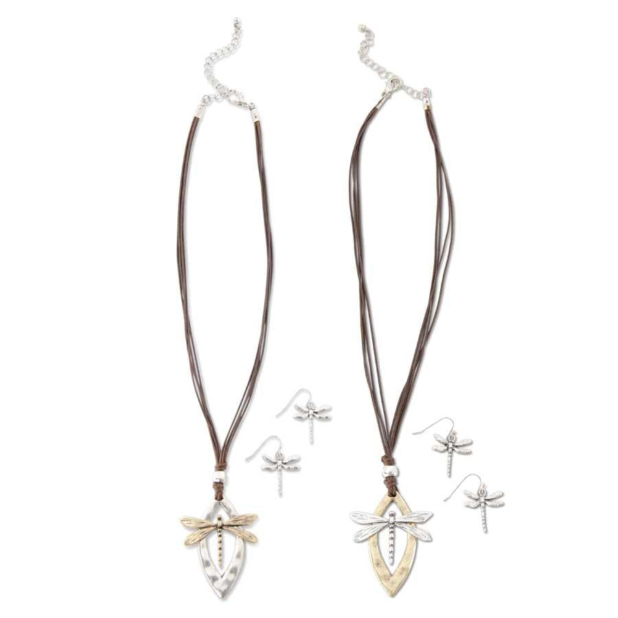 Dragonfly Open Pendant Necklace/Earrings