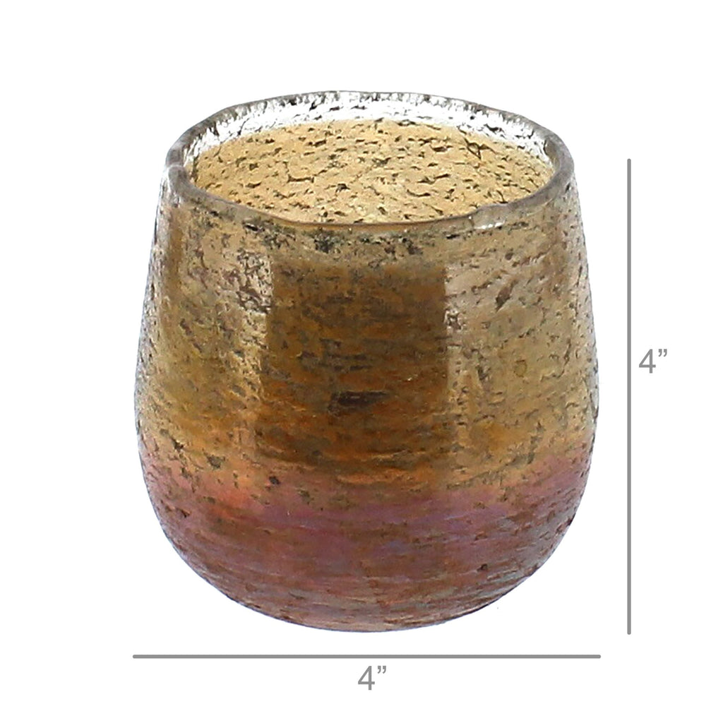 Gold & Orange Sunrise Glass Luster Hurricane